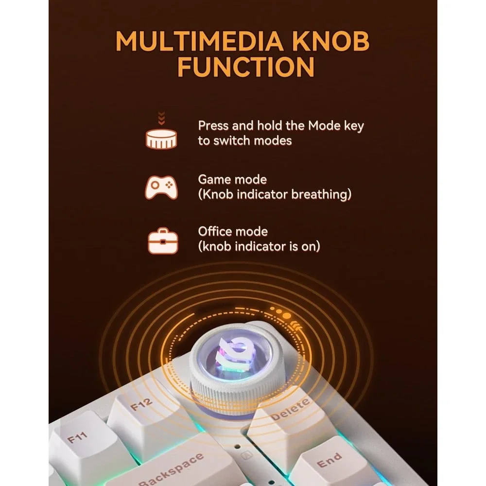 LEOBOG HI75CPro Wireless‎ RGB Gaming Keyboard BT/2.4GHz/USB-C, Hot-Swap, Brown